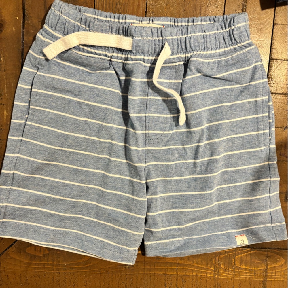 Blue and white striped shorts